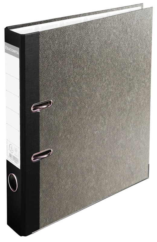 Exacompta Prem Touch Schmal Ordner DIN A4 50 mm Grau, Schwarz 2 Ringe Pappkarton Wolkenmarmor Hochformat