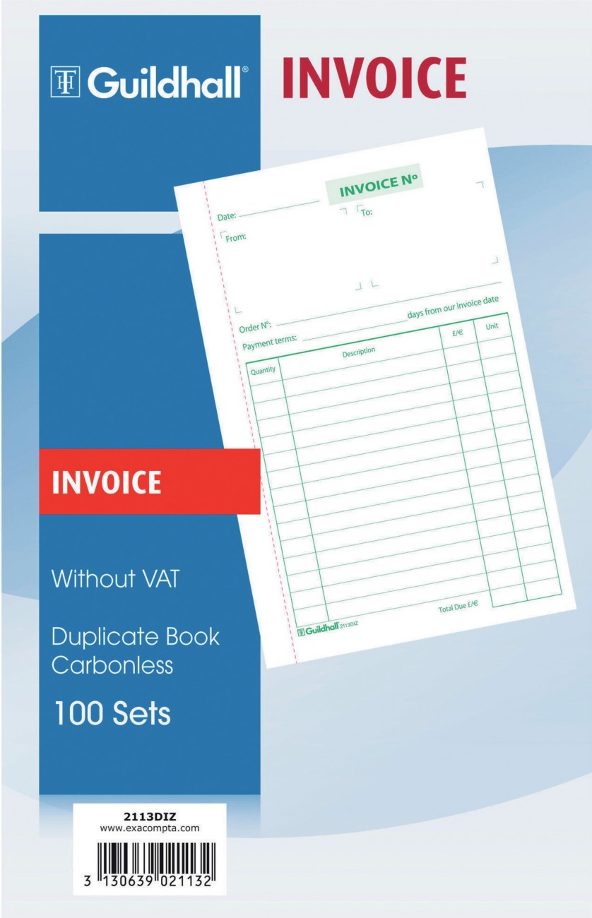 Exacompta Ruled Duplicate Invoice Book 100 Sets