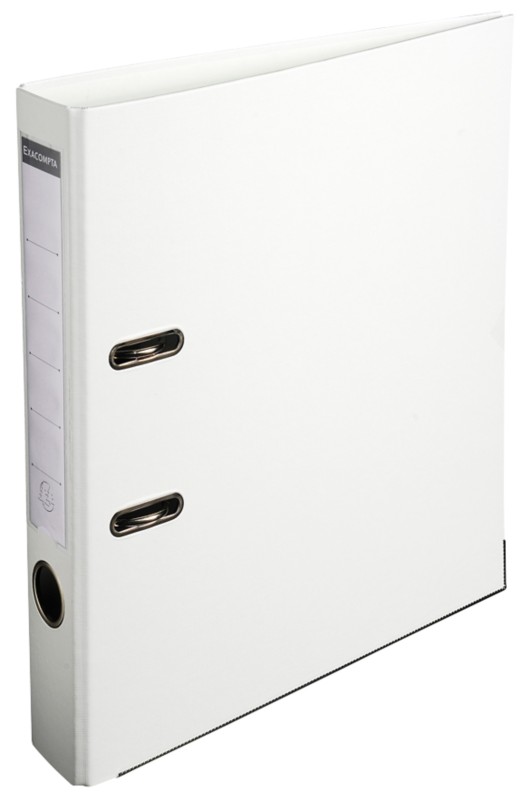 Exacompta Ordner DIN A4 50 mm Weiß 2 Ringe 915402B Pappkarton, PP (Polypropylen) Glatt Hochformat