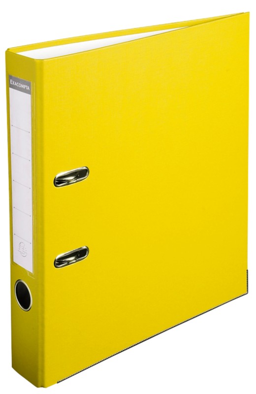 Exacompta Schmal Ordner DIN A4 50 mm Gelb 2 Ringe 915404B Pappkarton, PP (Polypropylen) Hochformat
