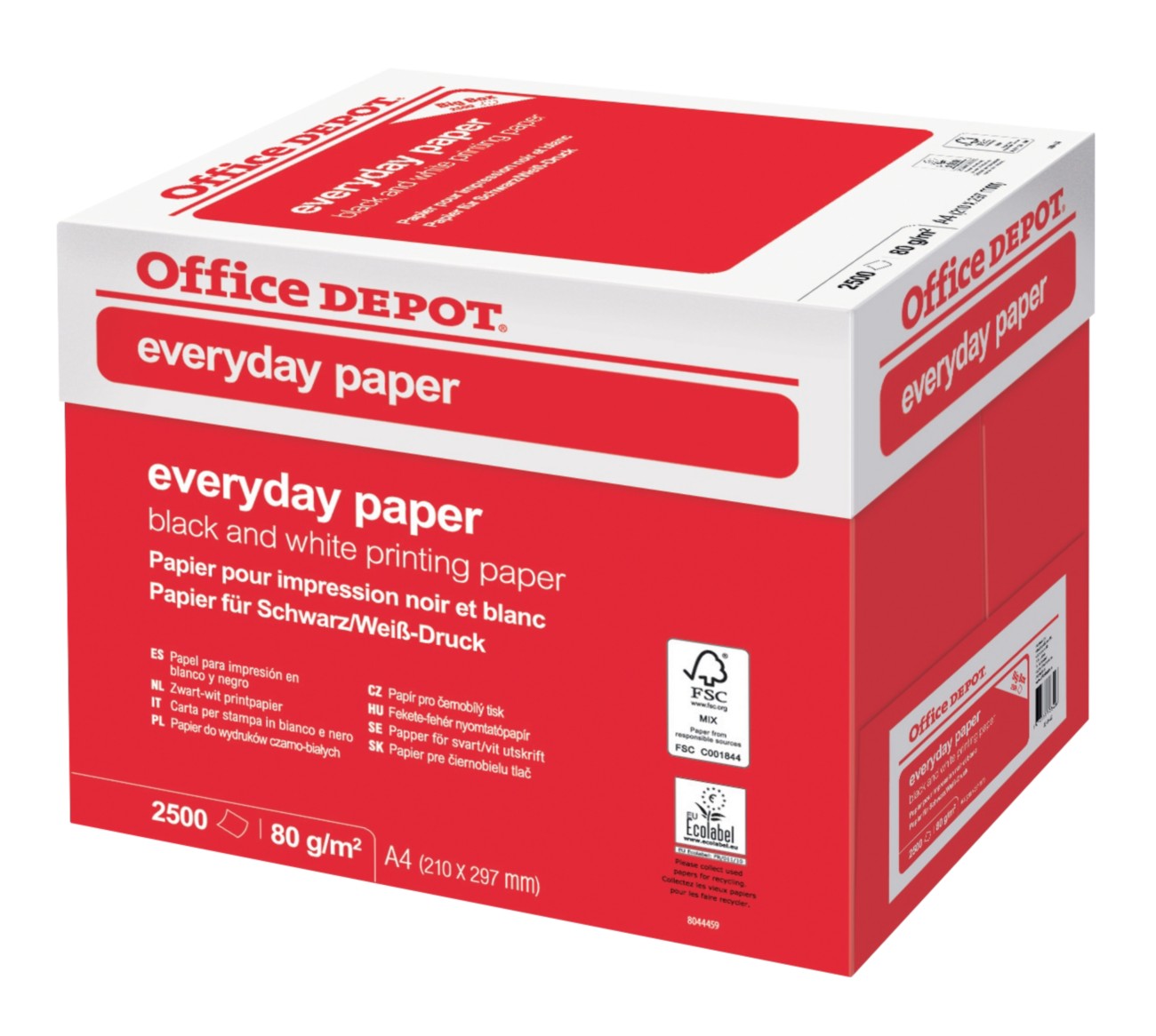 Office Depot Everyday Kopier-/ Druckerpapier DIN A4 80 g/m² Weiß 2500 Blatt