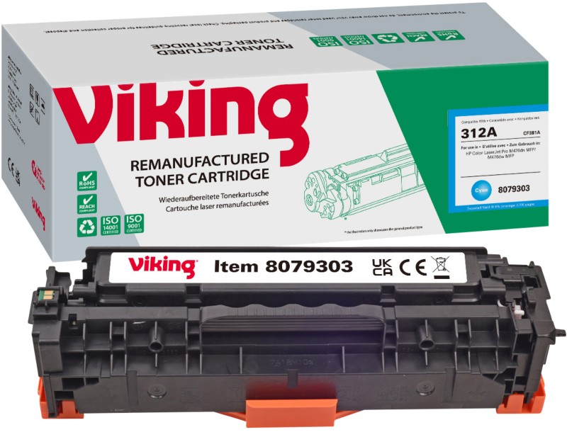 Viking 312A Kompatibel HP Tonerkartusche CF381A Cyan