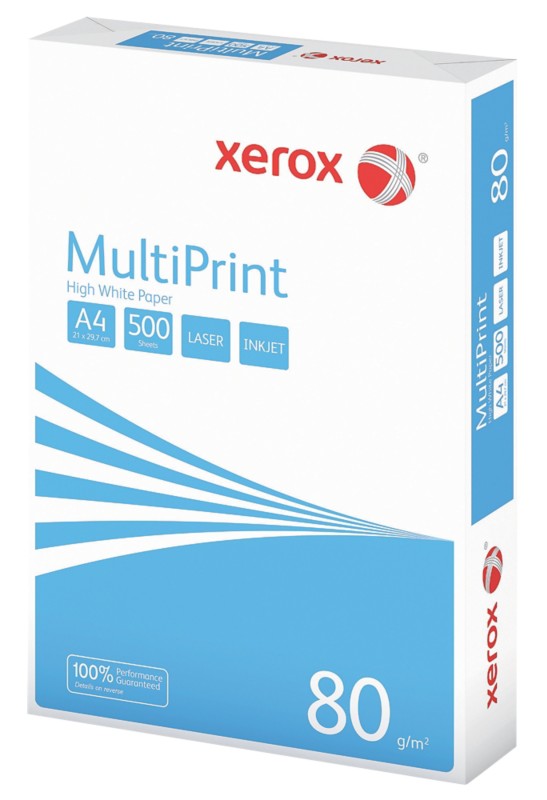 Xerox Multiprint DIN A4 Druckerpapier Weiß 80 g/m² Glatt 0 Löcher 500 Blatt