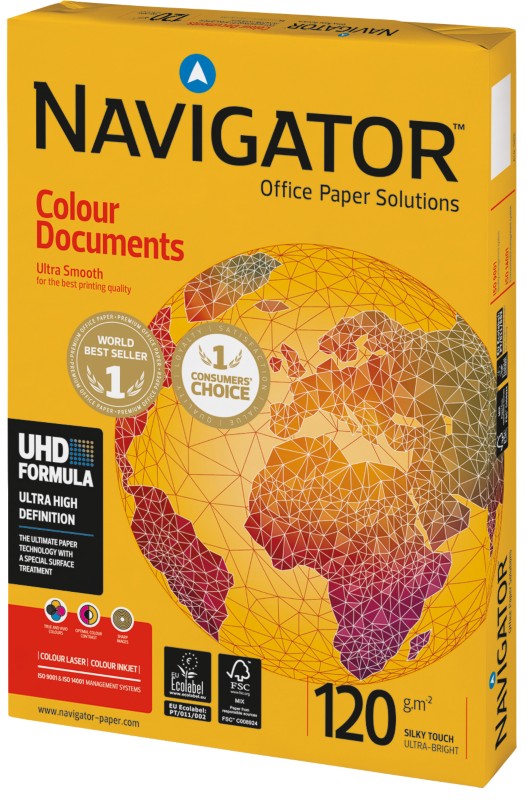 Navigator Colour Documents DIN A3 Druckerpapier 120 g/m² Glatt Weiß 500 Blatt