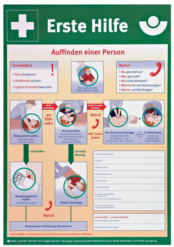 SÖHNGEN Erste-Hilfe-Schild Kunststoff 37 x 52 cm