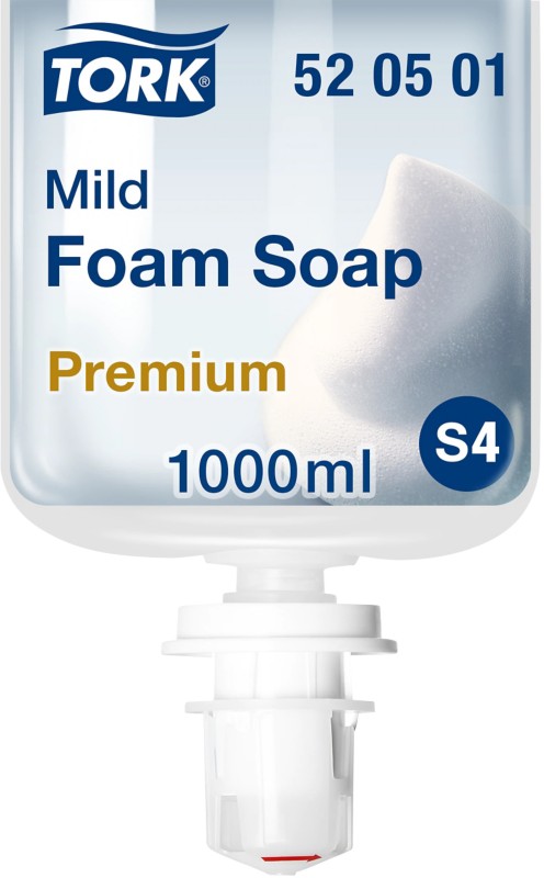 Tork Mild Foam Soap - 520501 - Skin-friendly All-purpose Soap for S4 Dispenser Systems - Premium Quality, Fresh Fragrance, 1 x 1000 ml