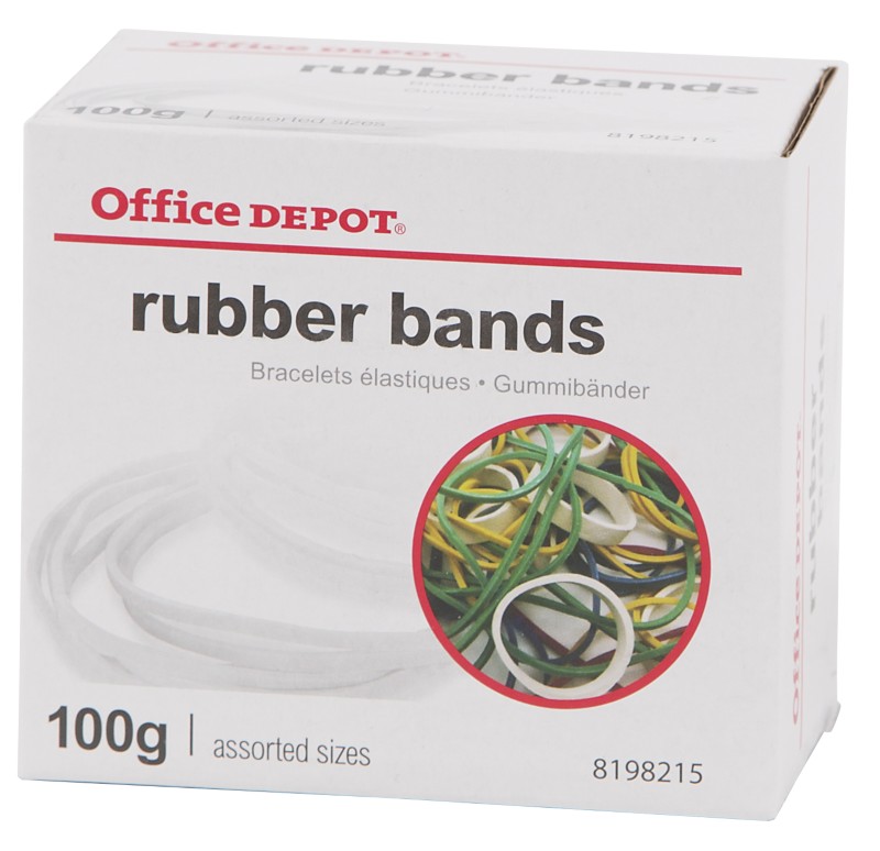 Office Depot Rubber Bands 1.5 x 120mm Ø 120mm Assorted 100g