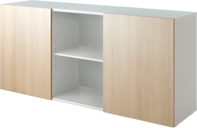 Hammerbacher Schiebetürenschrank 2FH Eiche, Weiß 1.600 x 420 x 748 mm