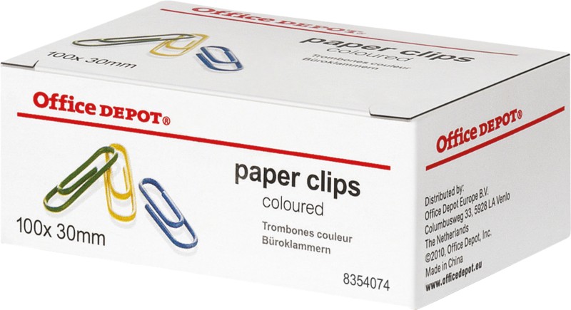 Office Depot Paper Clips 30mm Assorted Pack of 100