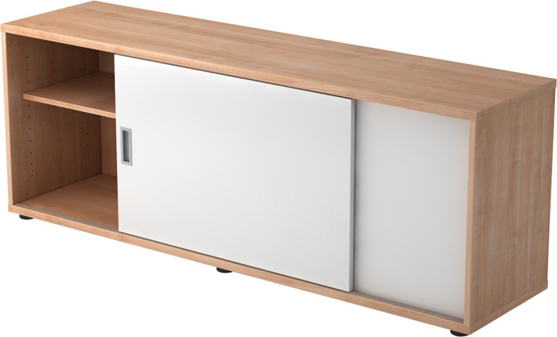 Hammerbacher Sideboard V1758S Nussbaum, Weiß 1.600 x 400 x 596 mm