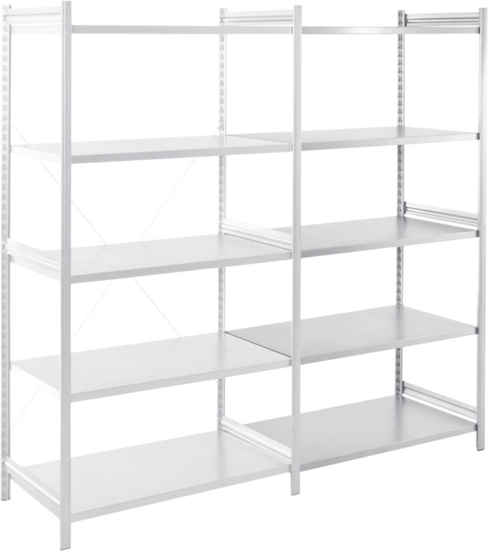 ARNO SPACE Epsilon Anbauregal 5 Fachböden Verzinkt 1.000 x 300 x 2.000 mm Grau