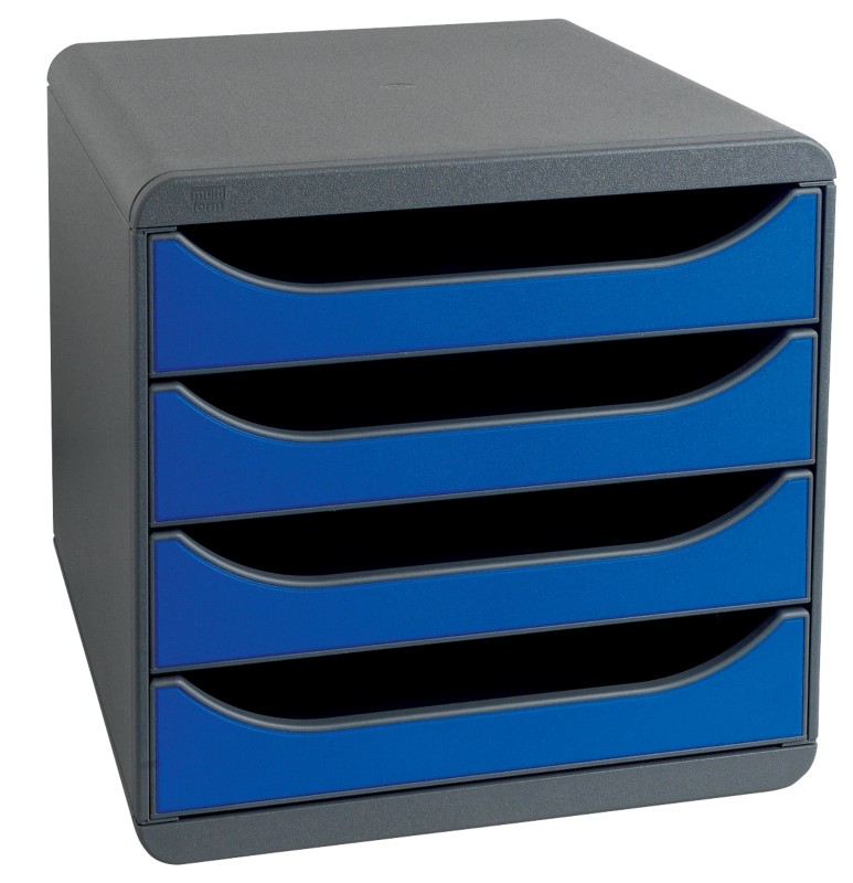 Thumbnail - Exacompta Schubladenbox Classic 31082D Schwarz, Blau 34,7 x 26,7 x 27,8 cm
