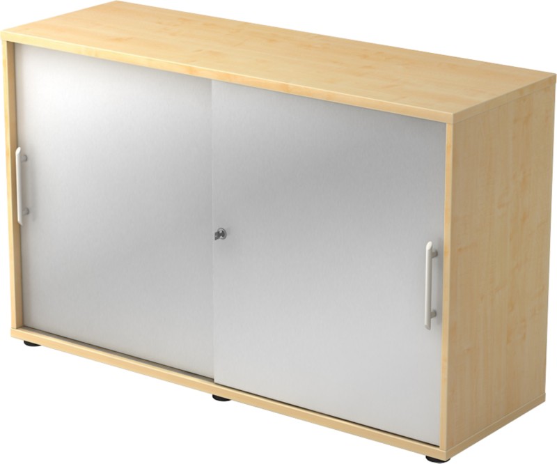 Hammerbacher Schiebetürenschrank 2FH RE Ahorn, Silber 1.200 x 400 x 748 mm