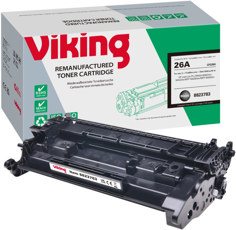 Viking 26A Kompatibel HP Tonerkartusche CF226A Schwarz