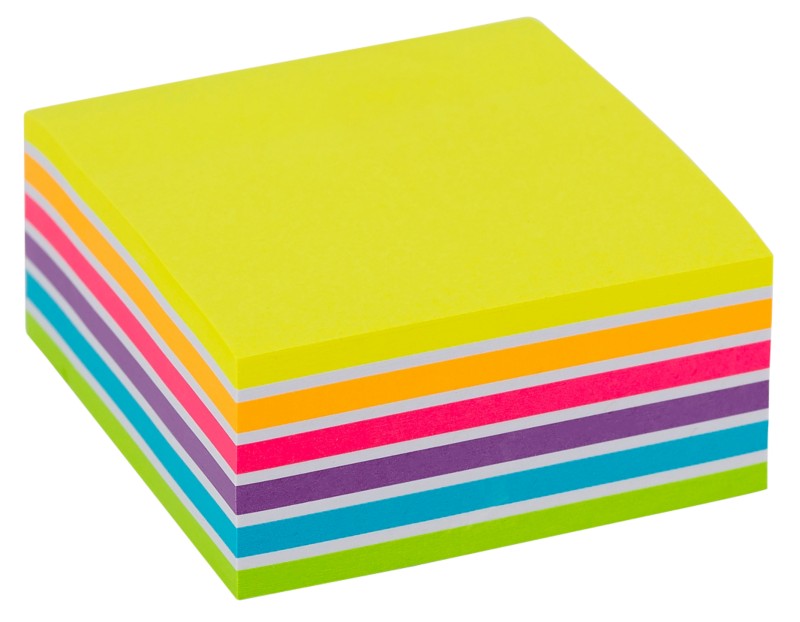 Office Depot Haftnotizwürfel 76 x 76 mm Farbig sortiert Neon und Weiß 400 Blatt