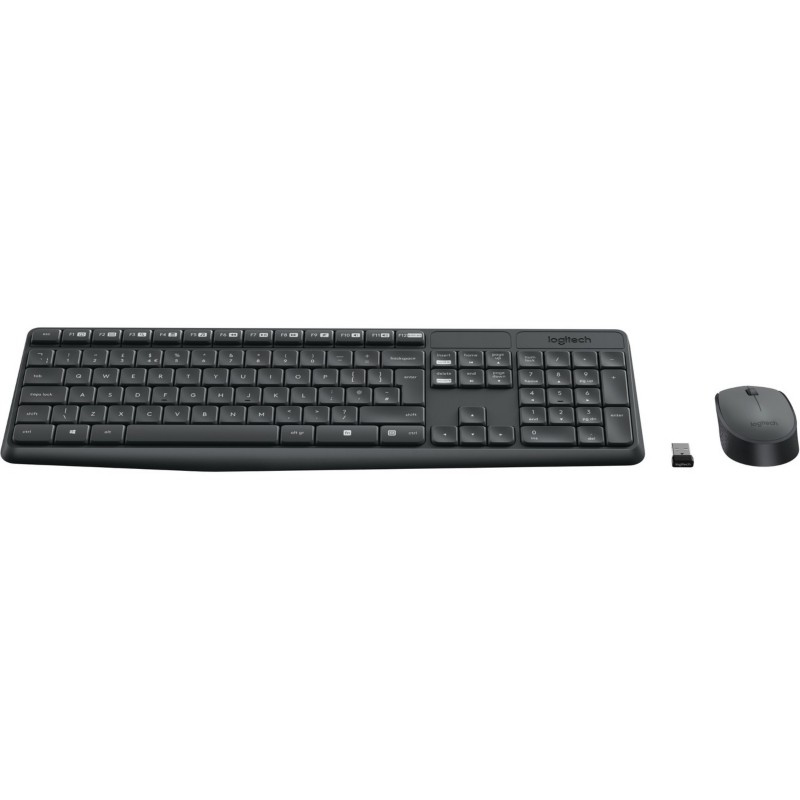 Logitech Tastatur-Maus-Set MK235 Kabellos QWERTZ DE 9036075