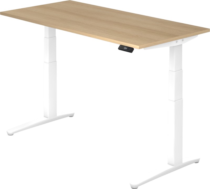 Hammerbacher Sitz-Stehschreibtisch XBHM Eiche 1.600 x 800 x 720 x 65 - 130 mm