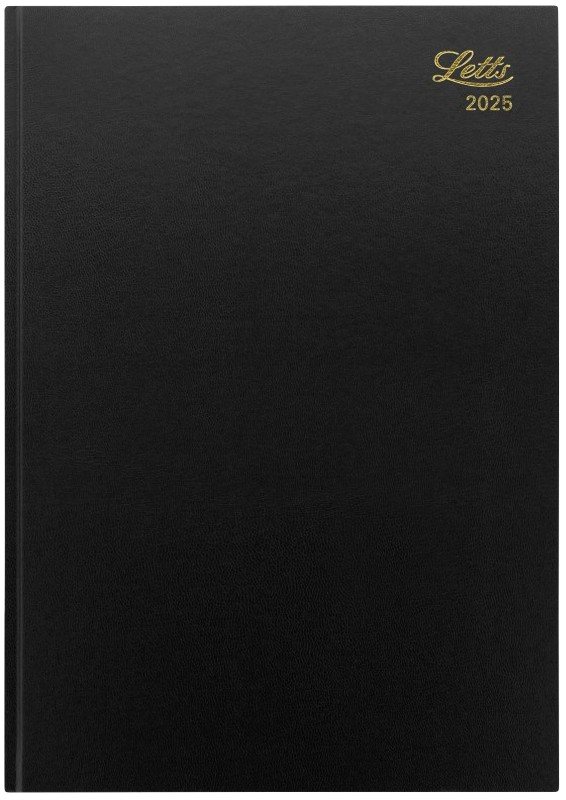 Letts Business Diary 2025 A4 1 Day per page English Black 20-T11ZBK