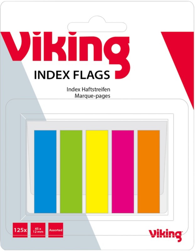 Viking Index Flags Assorted Special Format 5 Packs of 25 Strips