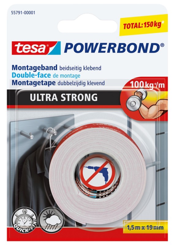 tesa Powerbond Mounting Tape 1.5 m x 19 mm