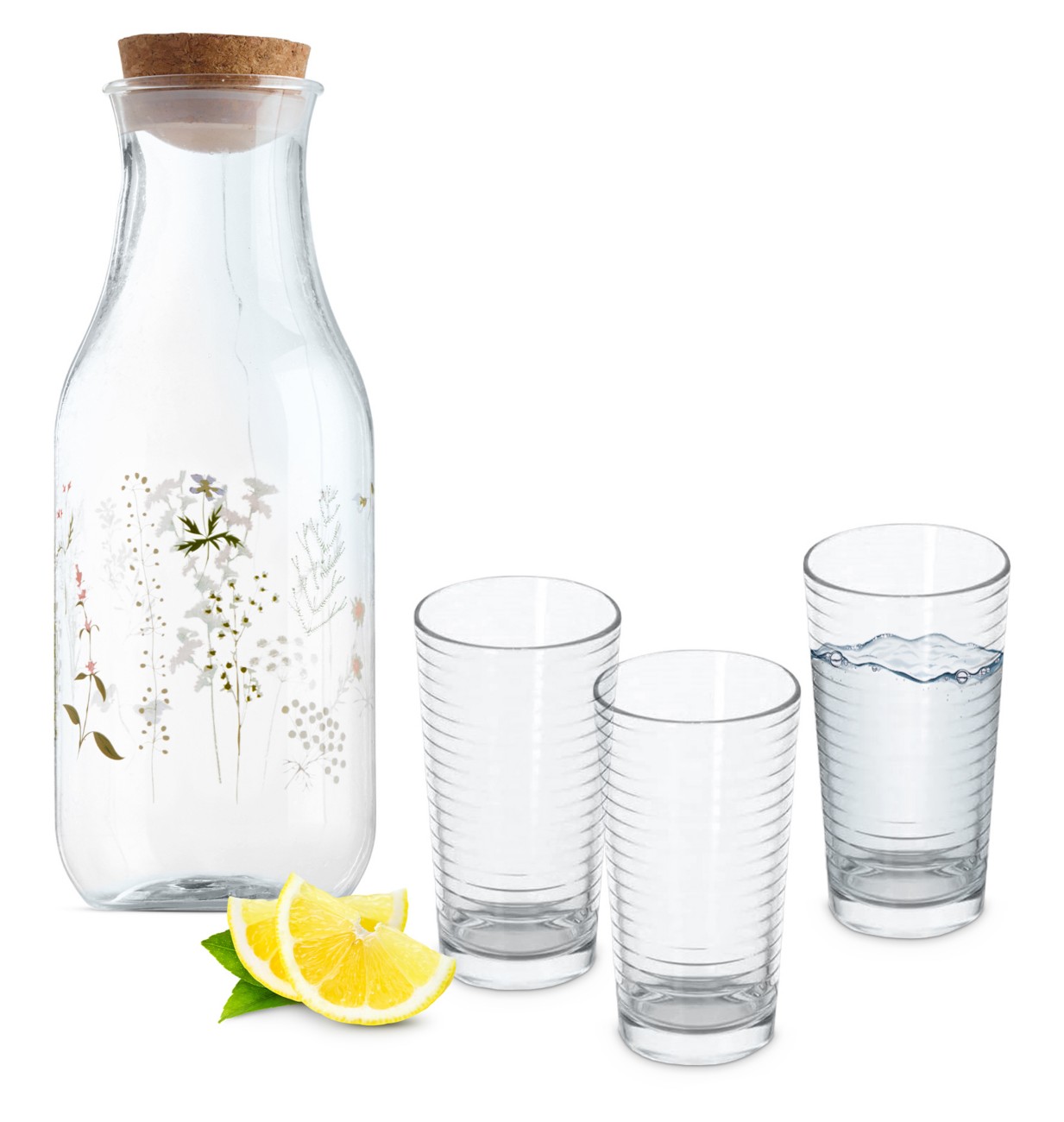 Set van 3 Alpina glazen en een fles